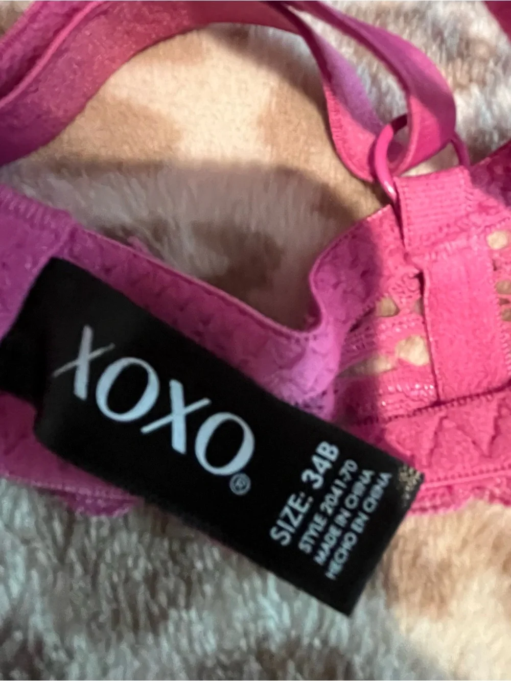 XOXO Hot Pink Lace Underwire Push-Up Bra